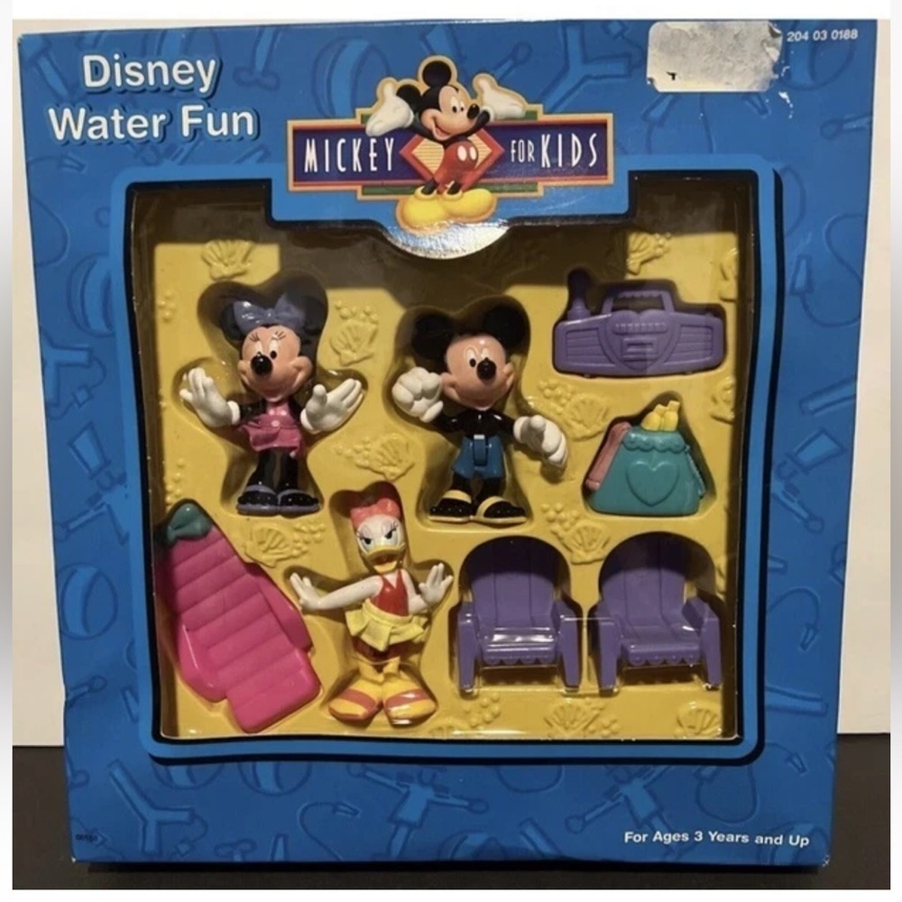 New Vintage 1998 Mickey Mouse For Kids Disney Water Fun Park Play Set Mini Daisy